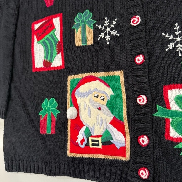 Vintage Y2K 90’s Yarnworks NWT Rudolf Ugly Christmas Cardigan Sweater Women’s 2X - Picture 5 of 12